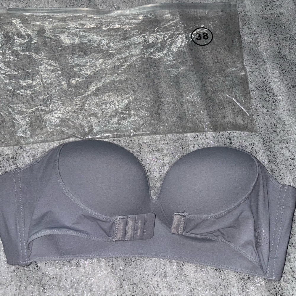 Gray, Tan, and Black Strapless Double Push-up Bras